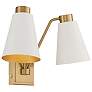 Savoy House Meridian 17.5" Wide White &#38; Natural Brass 2-Light Wall