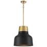 1_Savoy House Meridian 17" Wide Matte Black & Natural Brass 1-Light