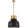 Savoy House Meridian 17" Wide Matte Black & Natural Brass 1-Light