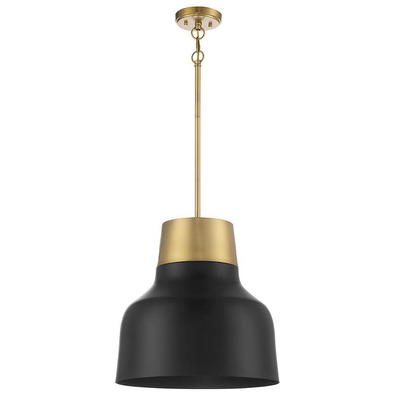 Image 2 Savoy House Meridian 17" Wide Matte Black & Natural Brass 1-Light more views