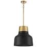 2_Savoy House Meridian 17" Wide Matte Black & Natural Brass 1-Light more views