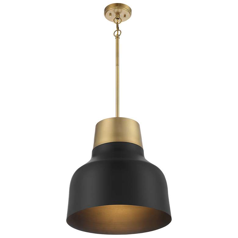 Image 3 Savoy House Meridian 17" Wide Matte Black & Natural Brass 1-Light more views