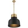 3_Savoy House Meridian 17" Wide Matte Black & Natural Brass 1-Light more views
