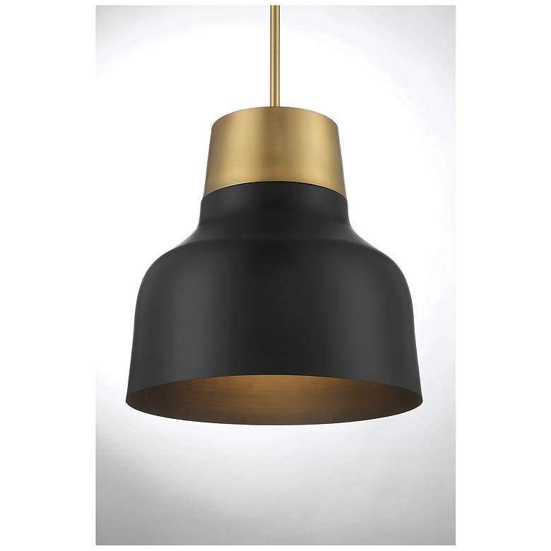 Image 4 Savoy House Meridian 17" Wide Matte Black & Natural Brass 1-Light more views