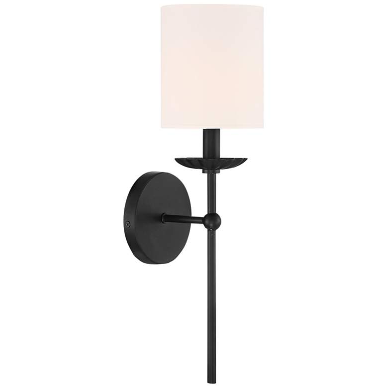 Image 1 Savoy House Meridian 18 1/2" High Matte Black Wall Sconce