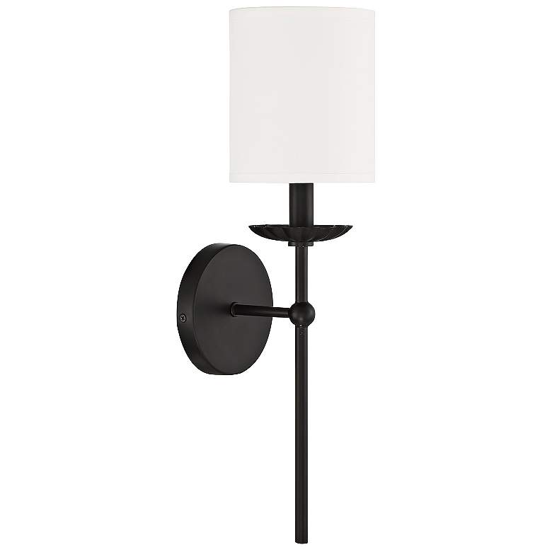 Image 3 Savoy House Meridian 18 1/2" High Matte Black Wall Sconce more views