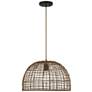 1_Savoy House Meridian 18" Dark Rattan & a Dark Brown Socket 1-Light