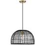 1_Savoy House Meridian 18" Wide Brass with Black Pendant Light