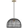 2_Savoy House Meridian 18" Wide Brass with Black Pendant Light more views