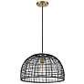 3_Savoy House Meridian 18" Wide Brass with Black Pendant Light more views