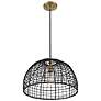 4_Savoy House Meridian 18" Wide Brass with Black Pendant Light more views
