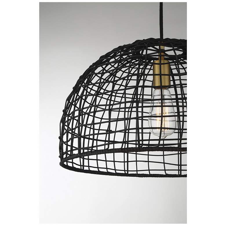Image 5 Savoy House Meridian 18" Wide Brass with Black Pendant Light more views