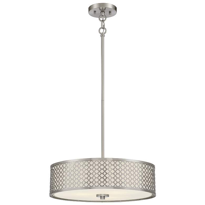 Image 1 Savoy House Meridian 18" Wide Brushed Nickel 3-Light Pendant