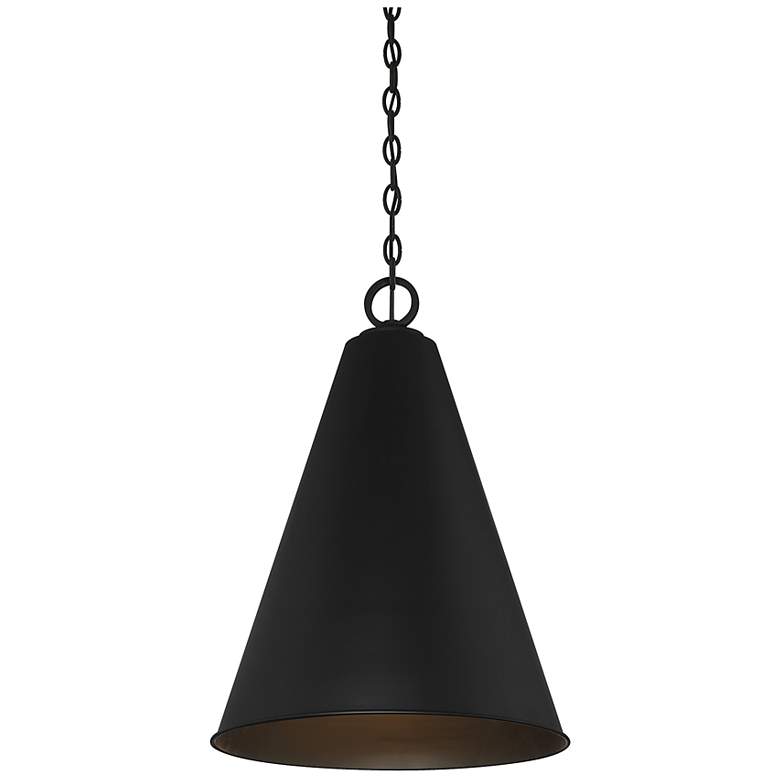 Image 1 Savoy House Meridian 18" Wide Matte Black 1-Light Pendant