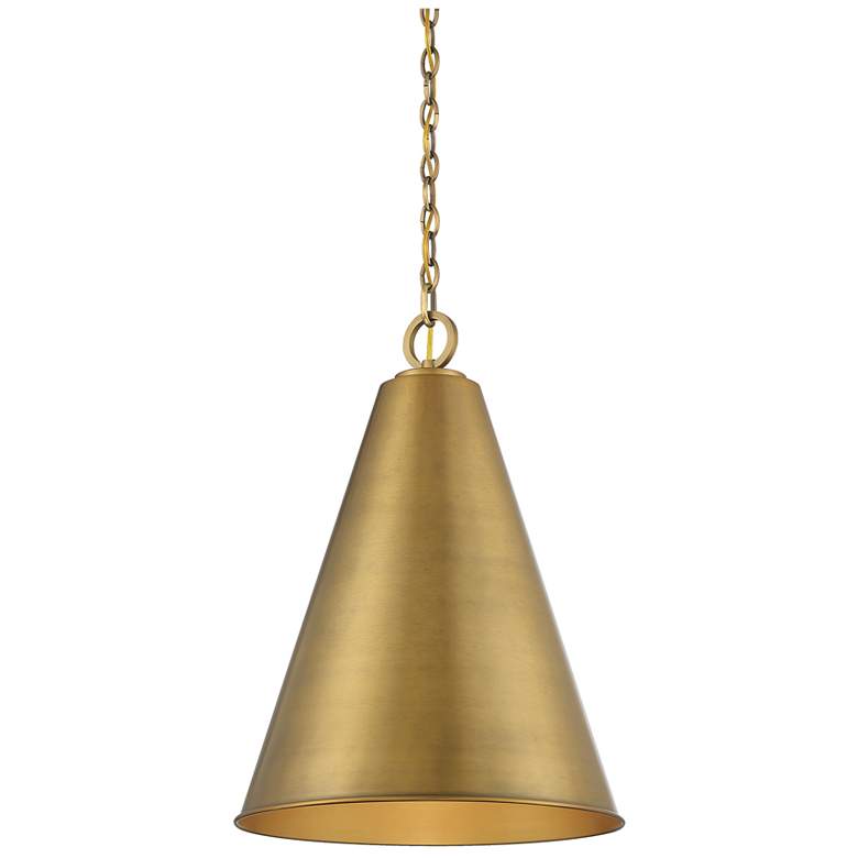 Image 1 Savoy House Meridian 18 inch Wide Natural Brass 1-Light Pendant