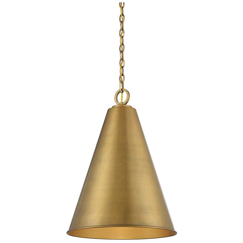 Image 1 Savoy House Meridian 18" Wide Natural Brass 1-Light Pendant
