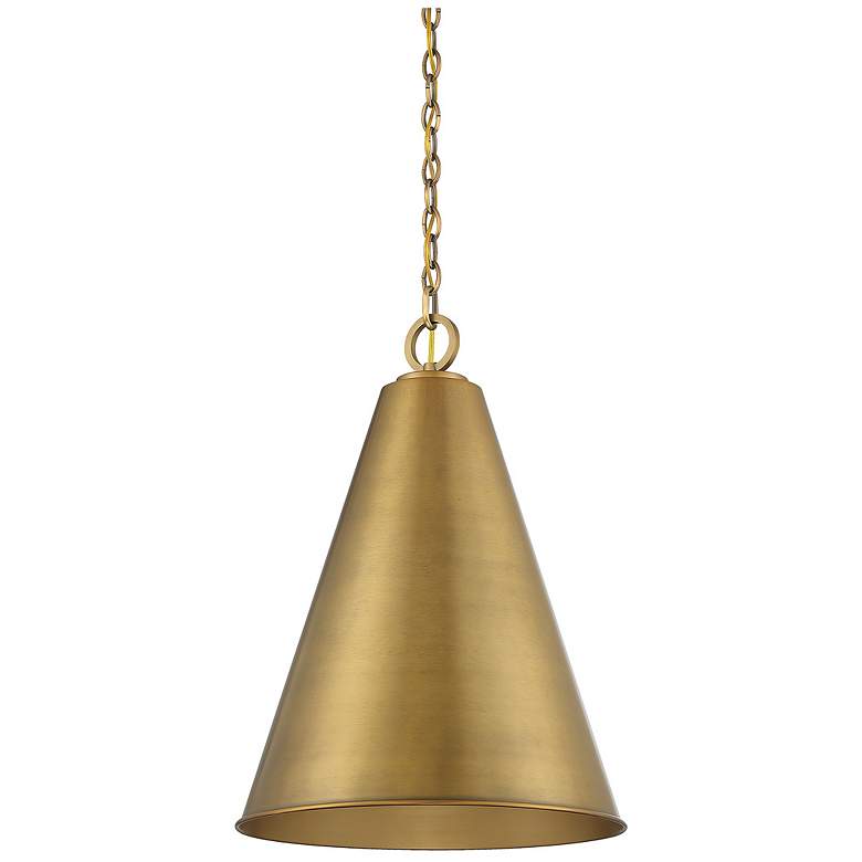 Image 2 Savoy House Meridian 18" Wide Natural Brass 1-Light Pendant more views