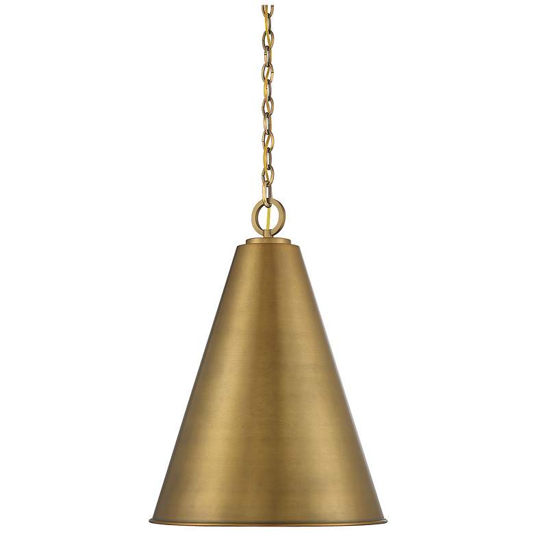 Image 3 Savoy House Meridian 18" Wide Natural Brass 1-Light Pendant more views