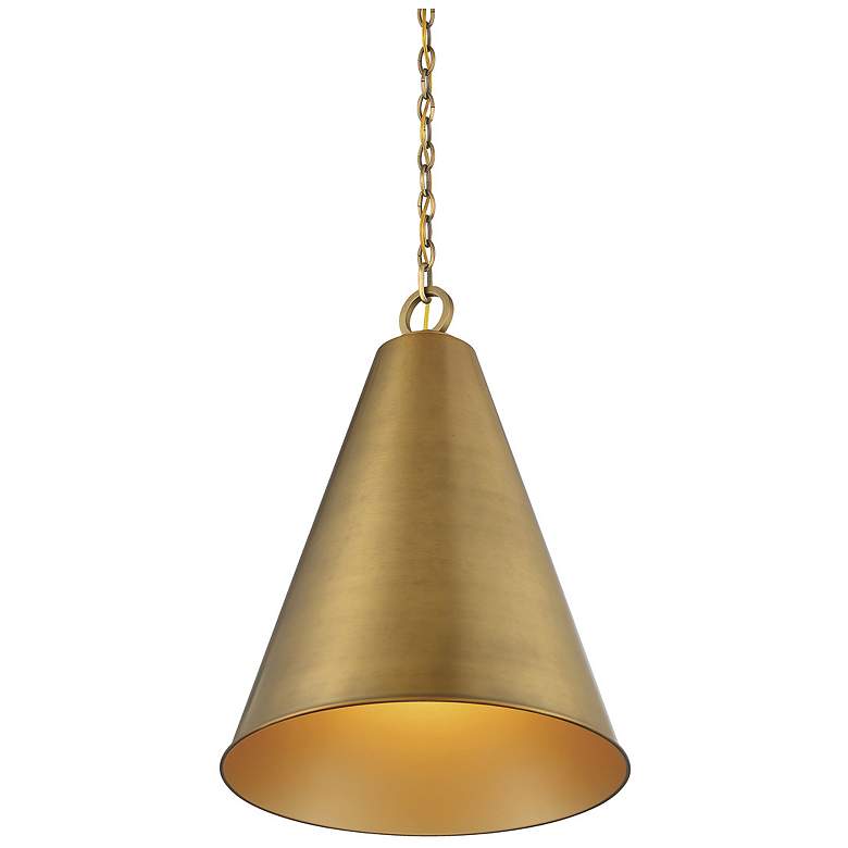 Image 4 Savoy House Meridian 18" Wide Natural Brass 1-Light Pendant more views