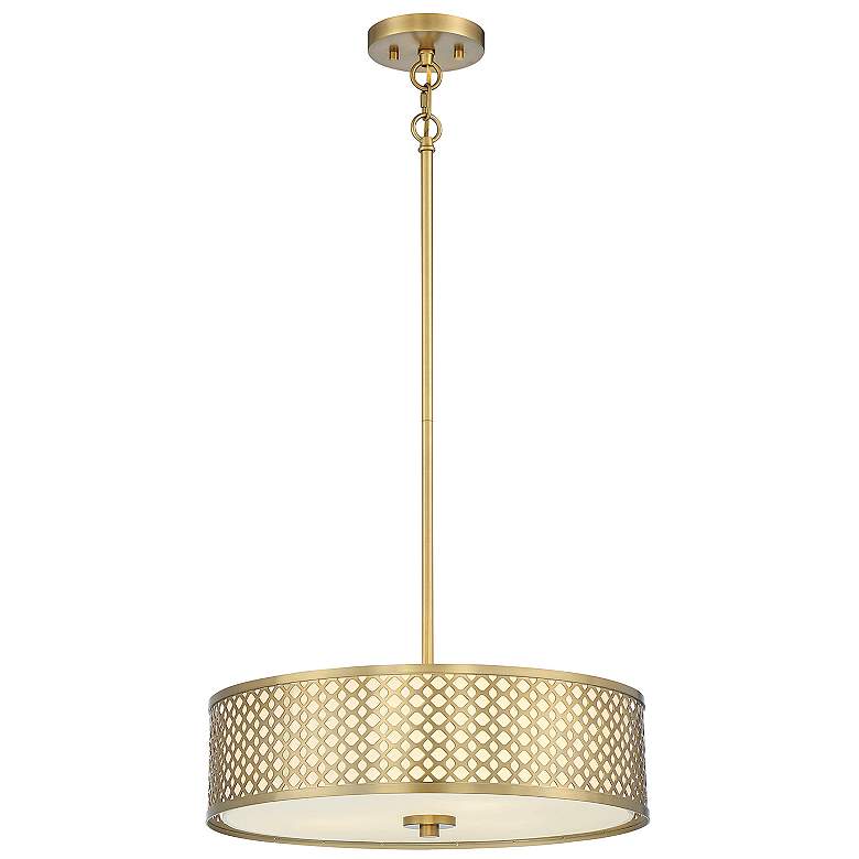 Image 1 Savoy House Meridian 18" Wide Natural Brass 3-Light Pendant