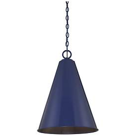 Image1 of Savoy House Meridian 18" Wide Navy Blue 1-Light Pendant