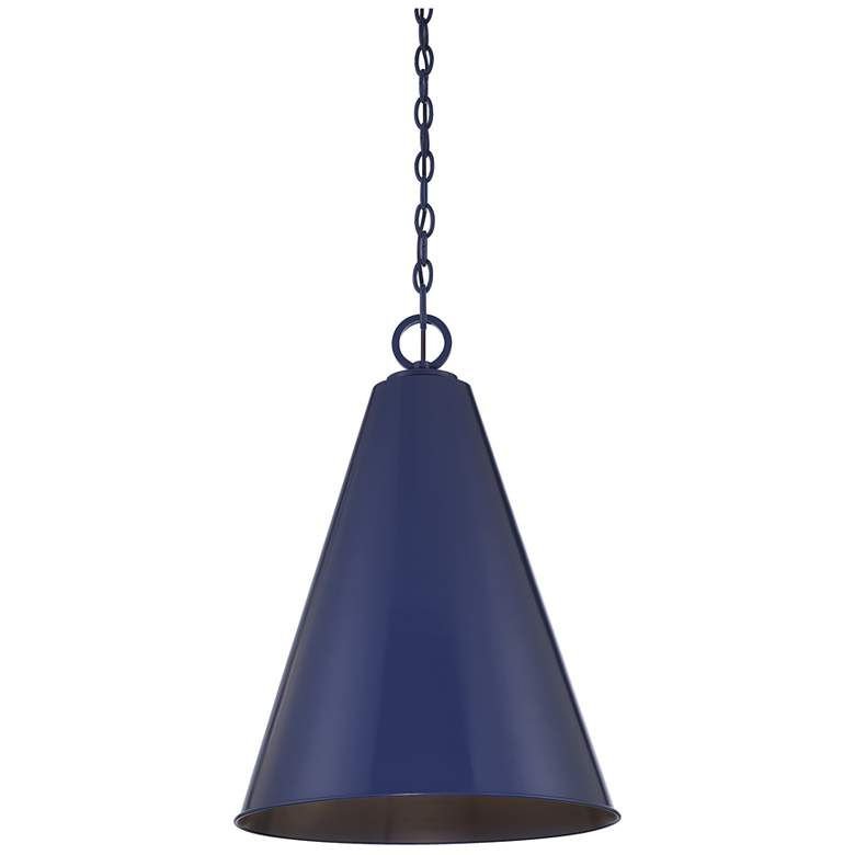Image 1 Savoy House Meridian 18 inch Wide Navy Blue 1-Light Pendant