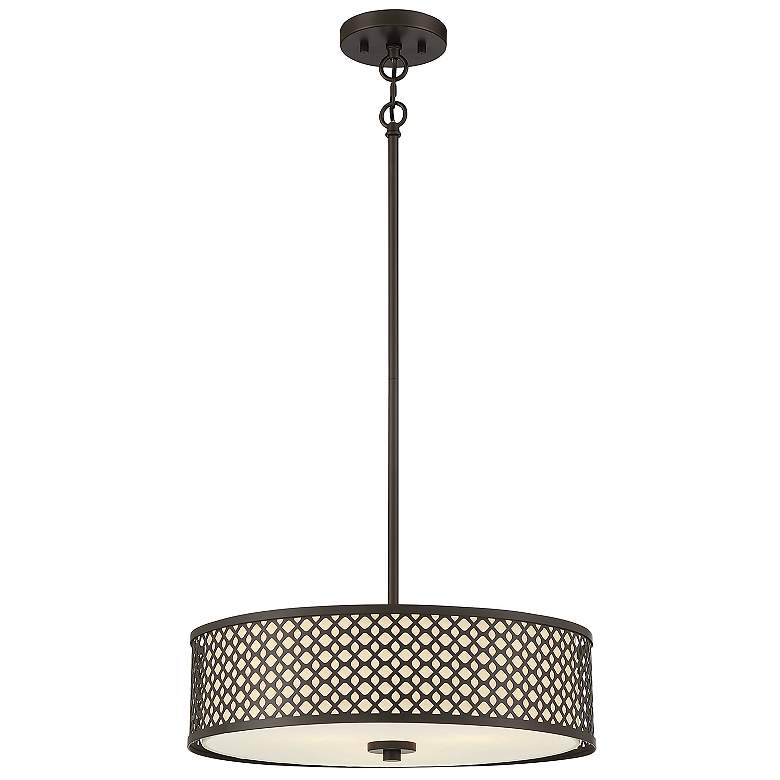 Image 1 Savoy House Meridian 18 inch Wide Oil Rubbed Bronze 3-Light Pendant