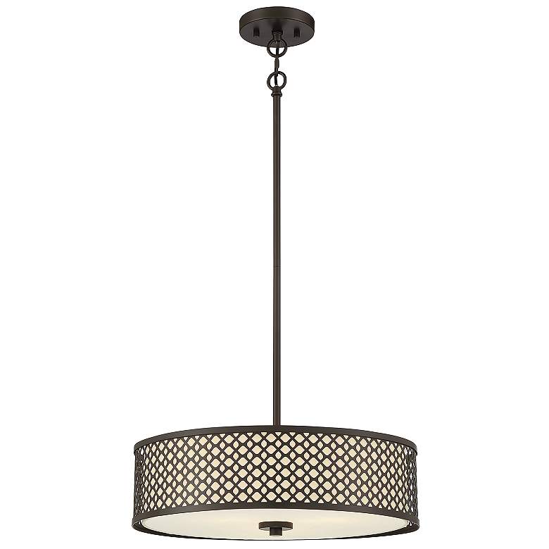 Image 1 Savoy House Meridian 18" Wide Oil Rubbed Bronze 3-Light Pendant