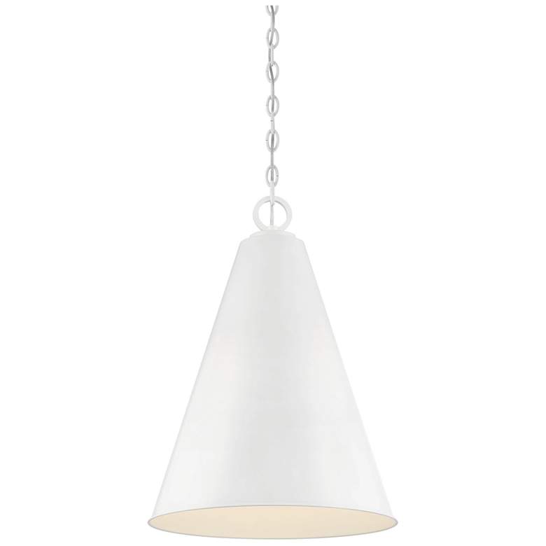 Image 1 Savoy House Meridian 18 inch Wide White 1-Light Pendant