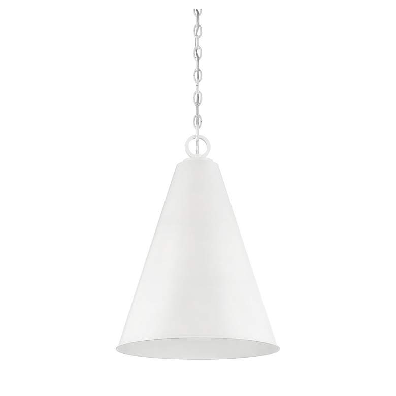 Image 2 Savoy House Meridian 18" Wide White Cone Mini Pendant more views