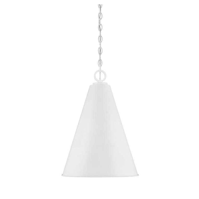 Image 4 Savoy House Meridian 18" Wide White Cone Mini Pendant more views