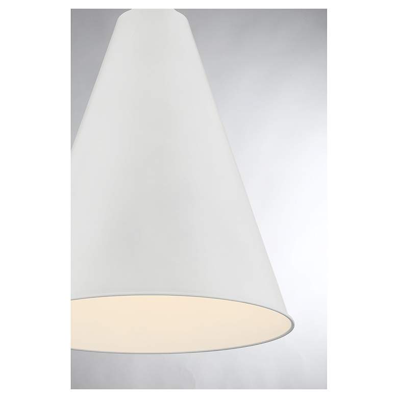 Image 5 Savoy House Meridian 18" Wide White Cone Mini Pendant more views