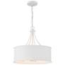 1_Savoy House Meridian 18"W Bisque White Drum Pendant Light
