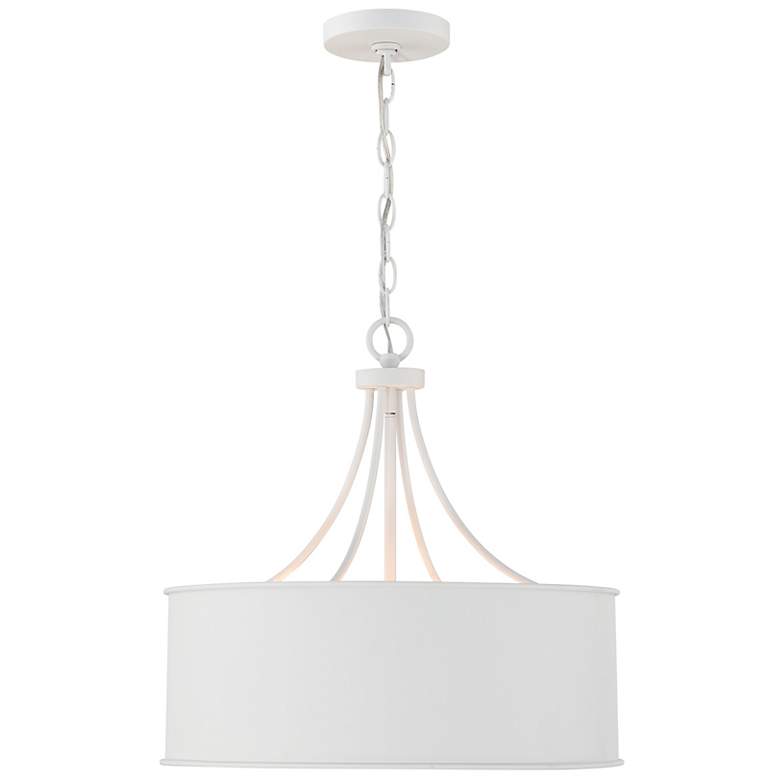 Image 3 Savoy House Meridian 18"W Bisque White Drum Pendant Light more views