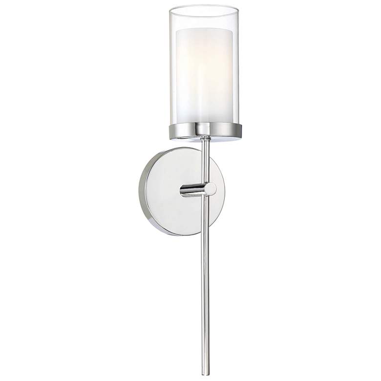 Image 1 Savoy House Meridian 20" High Modern Chrome and Glass Wall Sconce