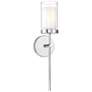 Savoy House Meridian 20" High Modern Chrome and Glass Wall Sconce