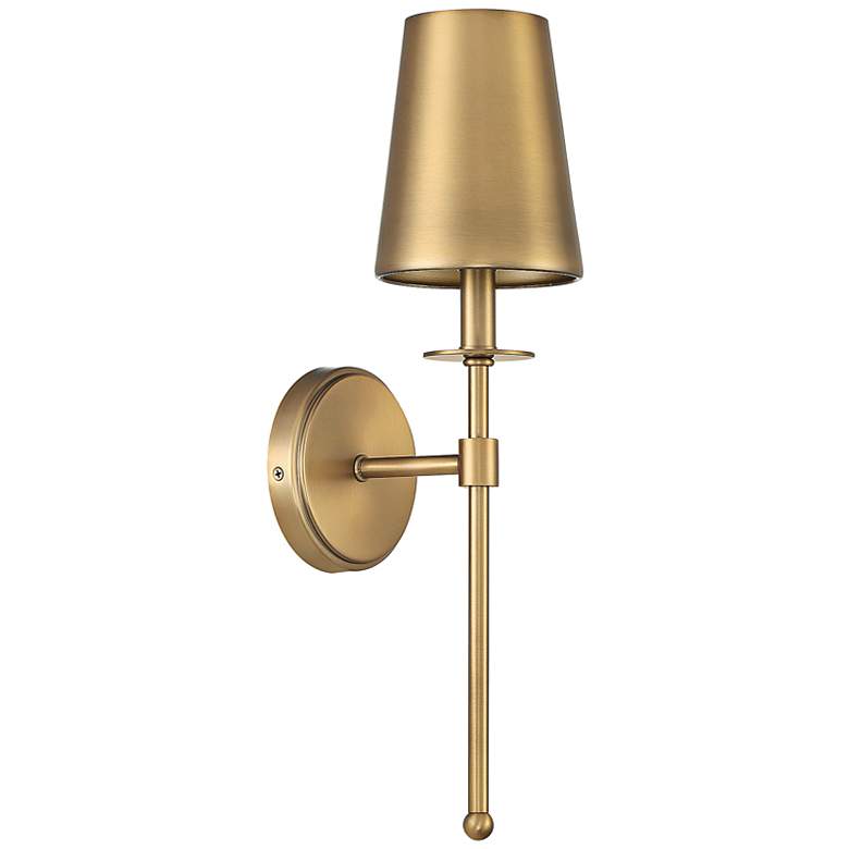 Image 3 Savoy House Meridian 20" High Natural Brass Wall Sconce more views