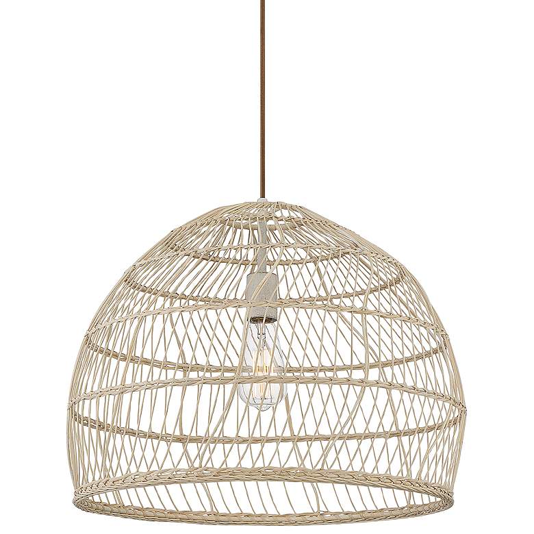Image 1 Savoy House Meridian 20 inch Natural Rattan with a Matching Socket Pendant