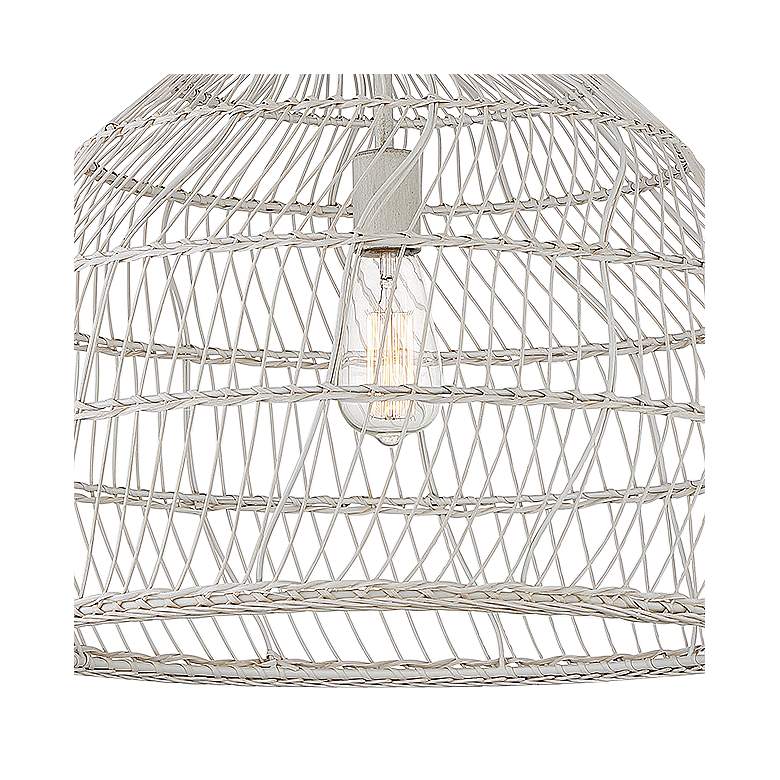 Image 2 Savoy House Meridian 20" White Rattan with a White Socket 1-Light Pend more views