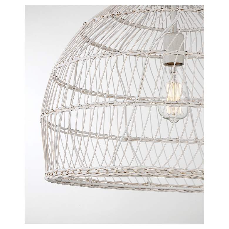 Image 3 Savoy House Meridian 20" White Rattan with a White Socket 1-Light Pend more views
