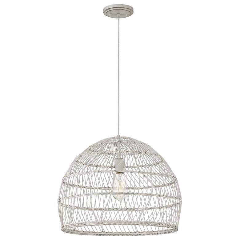 Image 5 Savoy House Meridian 20" White Rattan with a White Socket 1-Light Pend more views