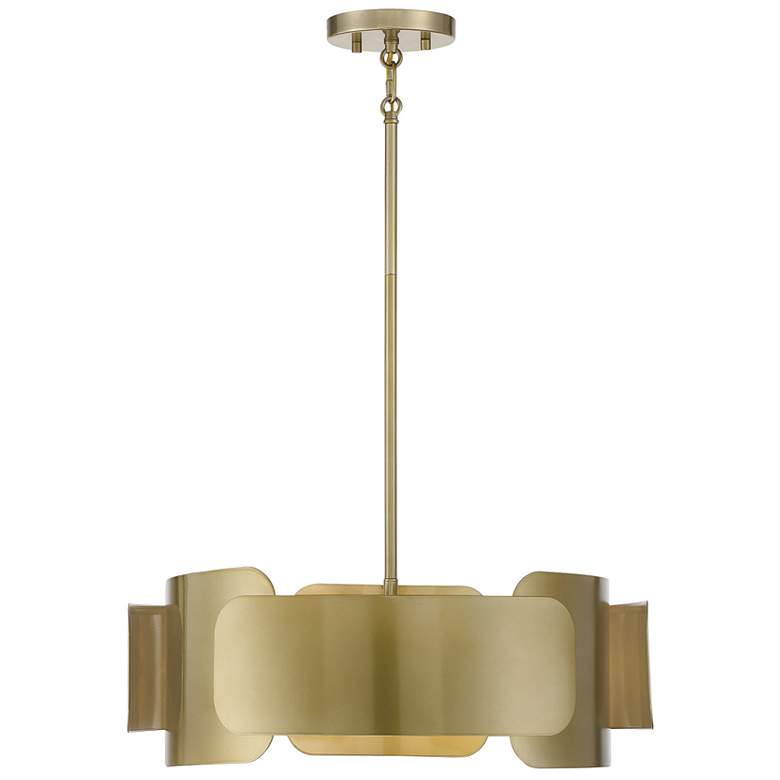 Image 1 Savoy House Meridian 20 inch Wide Burnished Brass 4-Light Pendant
