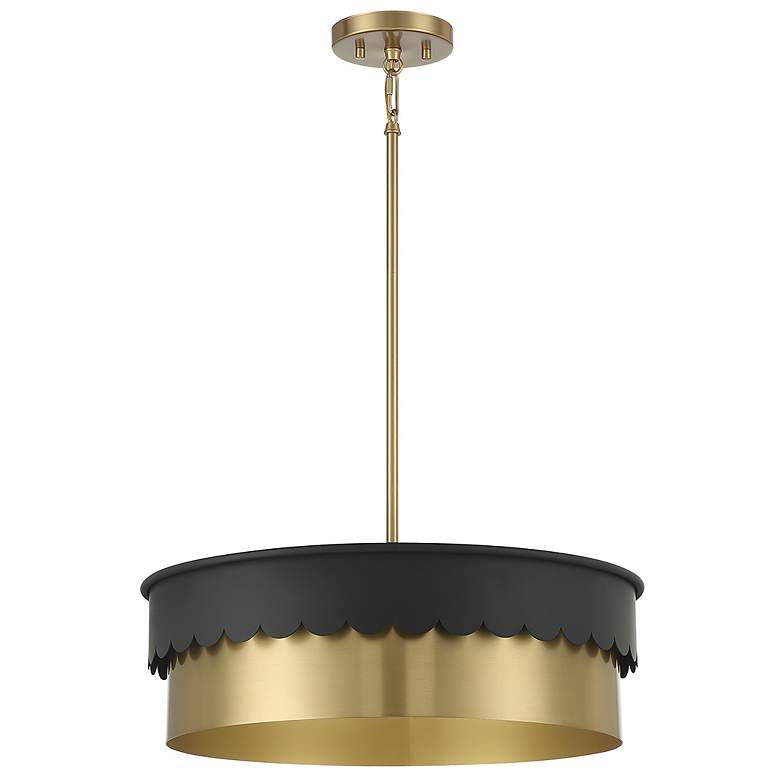 Image 1 Savoy House Meridian 20 inch Wide Matte Black and Natural Brass 4-Light Pe