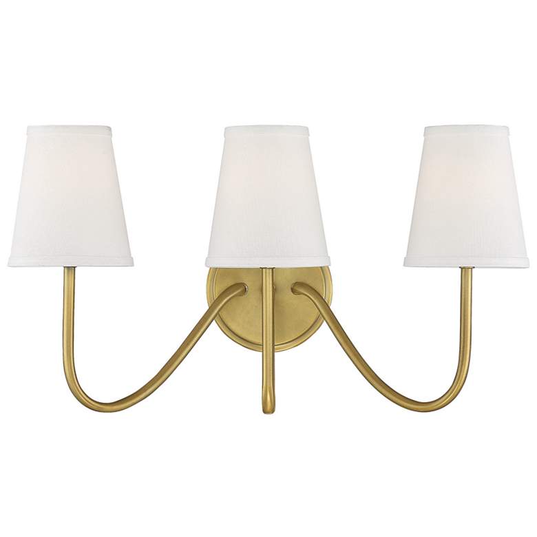 Image 1 Savoy House Meridian 20 inch Wide Natural Brass 3-Light Wall Sconce