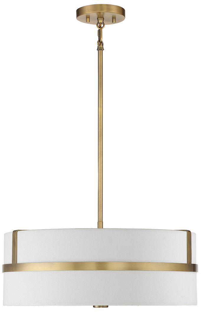 Image 2 Savoy House Meridian 20" Wide Natural Brass 4-Light Pendant more views