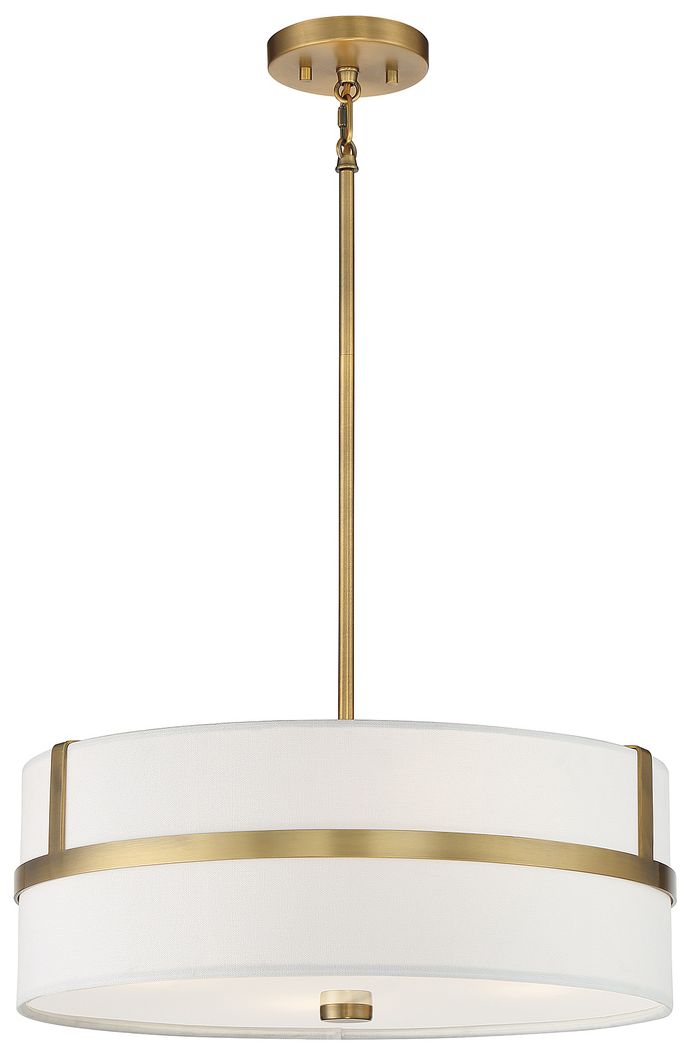 Image 3 Savoy House Meridian 20" Wide Natural Brass 4-Light Pendant more views