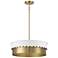 Savoy House Meridian 20" Wide White and Natural Brass 4-Light Pendant