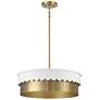 Savoy House Meridian 20" Wide White and Natural Brass 4-Light Pendant