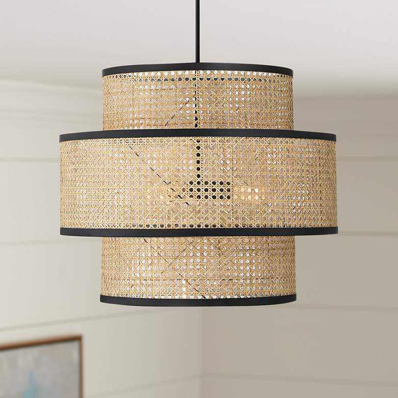 Image 1 Savoy House Meridian 22" Wide Matte Black 3-Light Pendant