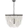 Savoy House Meridian 24" Grecian White with Oil Rubbed Bronze Chandeli